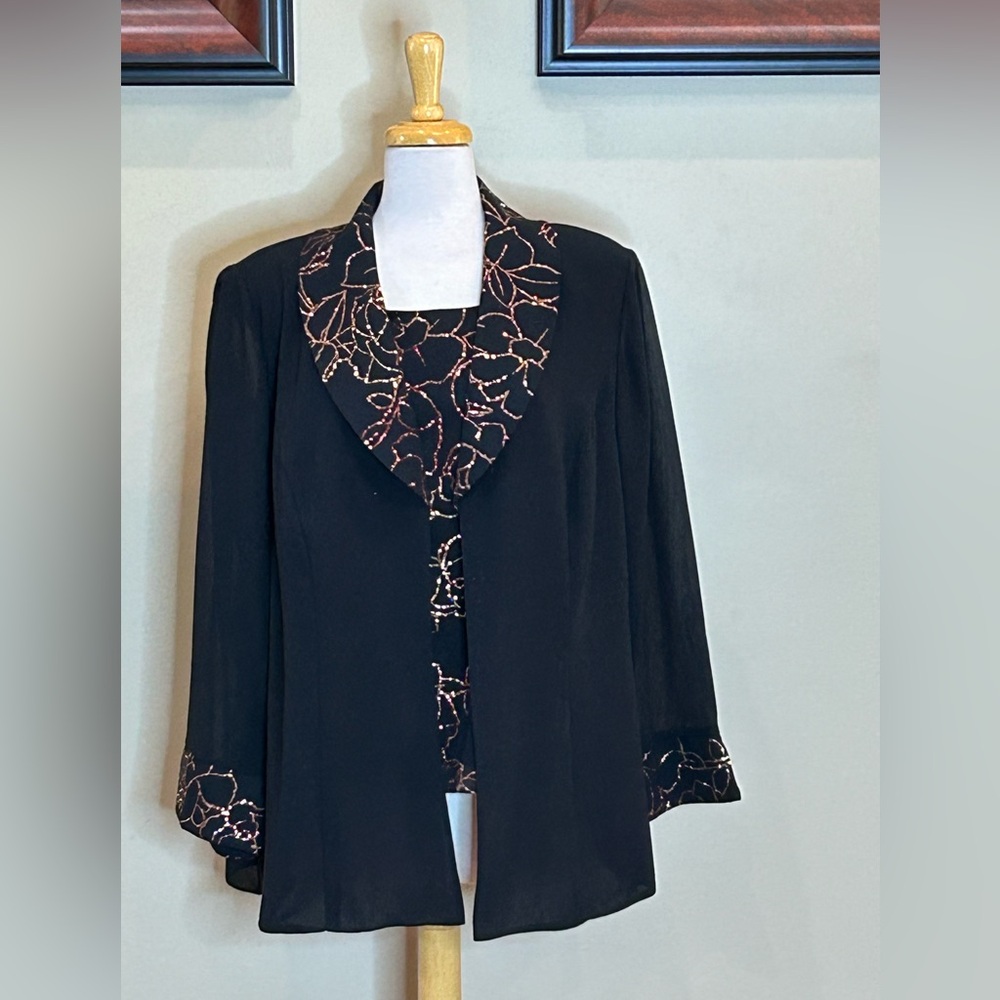 Dana Kay | Size 18W NWT Elegant Glitter Embellished Jacket With Shell